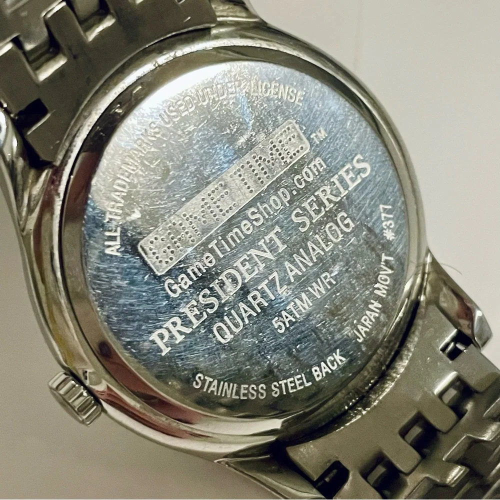 Men’s Game Time Minnesota Twins Baseball Silver Multi-Link Watch